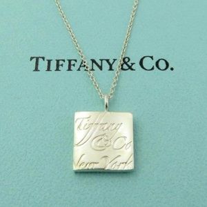Tiffany & Co Sterling Silver Notes Square Pendant